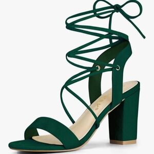 Elegant Green Strappy Heels